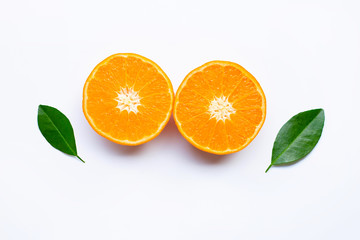 Fresh orange citrus fruits  on white.