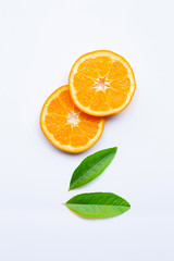 Fresh orange citrus fruits  on white.