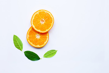 Fresh orange citrus fruits  on white.