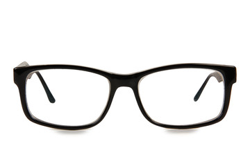 Black glasses for man on white background