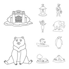 Isolated object of entertainment and forest symbol. Collection of entertainment and park stock symbol for web.
