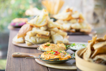 rustic dup platter served outside