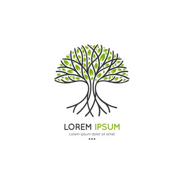 Tree logo. Abstract and modern illustration. Isolated vector. Great for emblem, monogram, invitation, flyer, menu, brochure, background, or any desired idea.