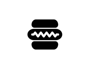 hot dog glyph vector icon