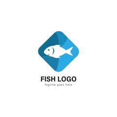 Fish logo template design. Fish logo with modern frame vector design