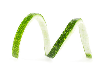 Lime twist on a white background