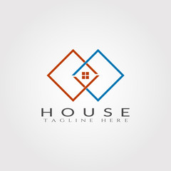 House icon template, home creative vector logo design, architecture,building and construction, illustration element