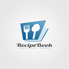 Recipe food book vector logo design,food icon
