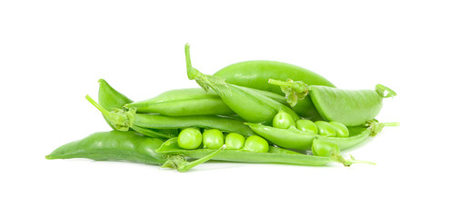 heap of green pea isolated on white