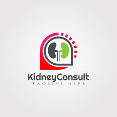 Kidney consultation vector logo design,healthcare and medical icon