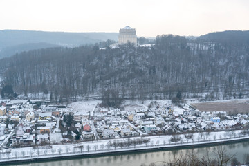 Winter schnee landschaft mit Wahrzeichen