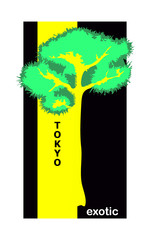 Tree typographic poster tokyo