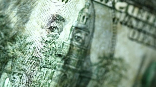 Close up footage of U.S. Dollar