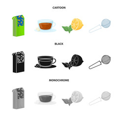 Vector illustration of healthy and floral  icon. Collection of healthy and gradient stock symbol for web.