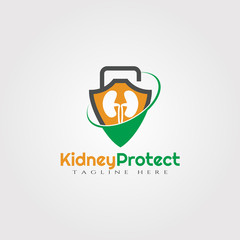 Kidney protection vector logo design,healthcare and medical icon