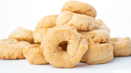 taralli Pretzels on white background