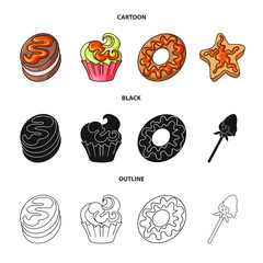 Isolated object of confectionery and culinary icon. Set of confectionery and product stock symbol for web.