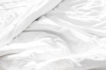 Close up of bedding sheets with copy space.