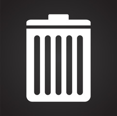 Trash bin icon on background for graphic and web design. Simple vector sign. Internet concept symbol for website button or mobile app.