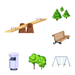 Vector illustration of landscape and park icon. Collection of landscape and nature stock symbol for web.
