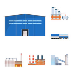 Obraz premium Vector design of industry and building icon. Collection of industry and construction vector icon for stock.
