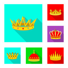 Vector illustration of medieval and nobility icon. Set of medieval and monarchy stock vector illustration.