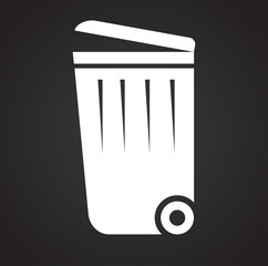 Trash bin icon on background for graphic and web design. Simple vector sign. Internet concept symbol for website button or mobile app.