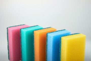 sponge for washing dishes on white background