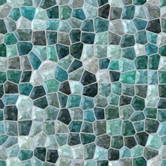 surface floor marble mosaic pattern seamless background with gray grout - slate teal blue green turquoise color