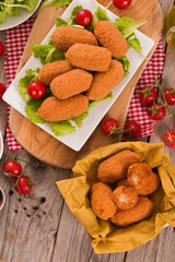 Supplì, italian fried rice balls. 