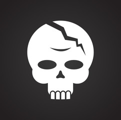 Skull icon on background for graphic and web design. Simple vector sign. Internet concept symbol for website button or mobile app.