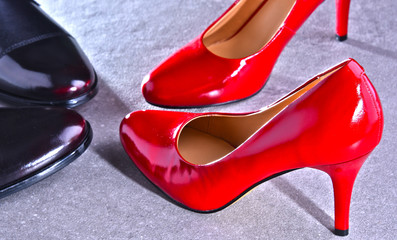 Composition with two pairs of shoes