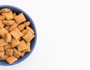 chocolate pads for baby breakfast isolated on white background