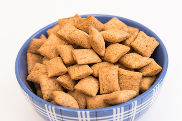 chocolate pads for baby breakfast isolated on white background