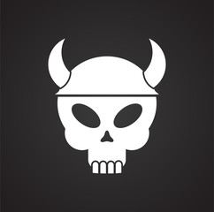 Skull icon on background for graphic and web design. Simple vector sign. Internet concept symbol for website button or mobile app.