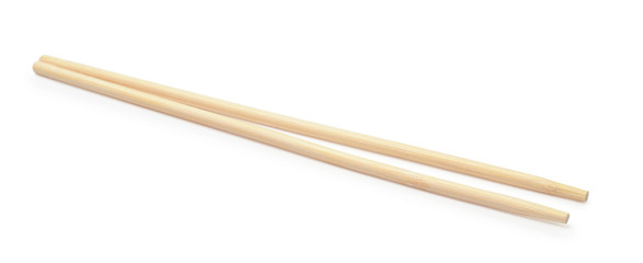 Wooden chopsticks isolated on white