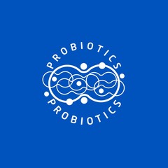 Probiotics logo. Bacteria logo. Concept of healthy nutrition ingredient for therapeutic purposes. Simple flat style trend modern logotype graphic design isolated