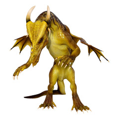 Fototapeta premium 3D Rendering Fairy Tale Dragon on White