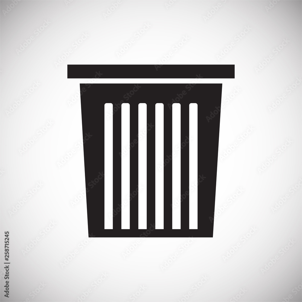 Poster trash bin icon on background for graphic and web design. simple vector sign. internet concept symbol