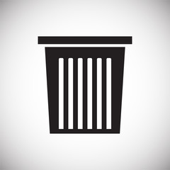 Trash bin icon on background for graphic and web design. Simple vector sign. Internet concept symbol for website button or mobile app.