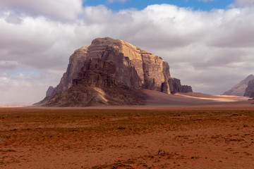Wadi Rum, Jordanian desert landscape.