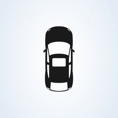 Car top icon view. Vector isolated car illustration