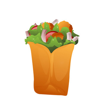 orange wrap filled with fresh vegetables clip art preview