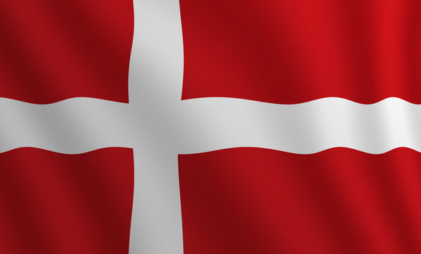 Graphic illustration of a flying Danish flag