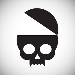 Skull icon on background for graphic and web design. Simple vector sign. Internet concept symbol for website button or mobile app.