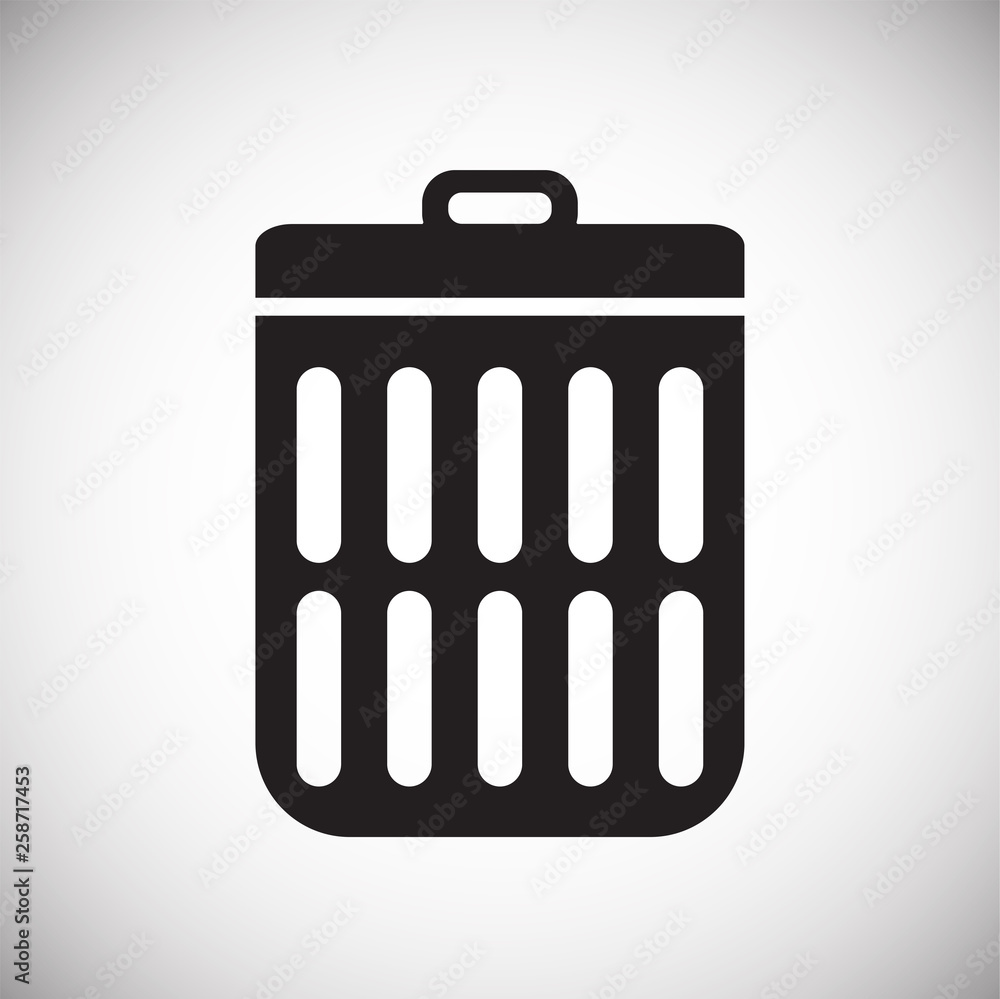 Poster trash bin icon on background for graphic and web design. simple vector sign. internet concept symbol
