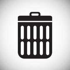 Trash bin icon on background for graphic and web design. Simple vector sign. Internet concept symbol for website button or mobile app.