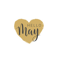 Vector illustration. Handwritten lettering of Hello May. Objects isolated on white background.