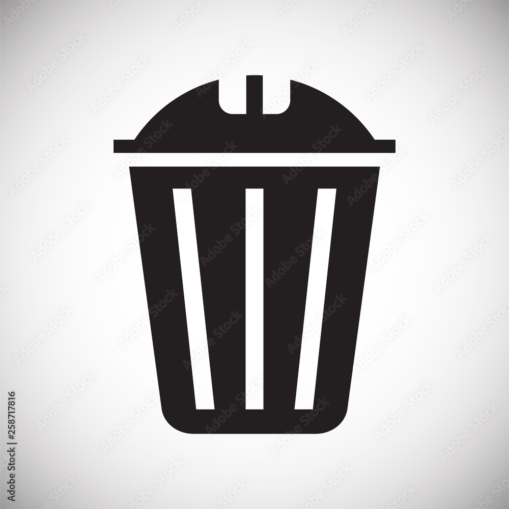 Poster trash bin icon on background for graphic and web design. simple vector sign. internet concept symbol