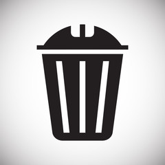 Trash bin icon on background for graphic and web design. Simple vector sign. Internet concept symbol for website button or mobile app.